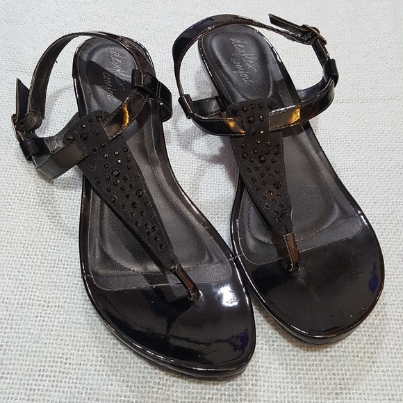 dexflex comfort Shoes - 3/$30 Dexflex Comfort Black Rhinestone Wedge SZ 10